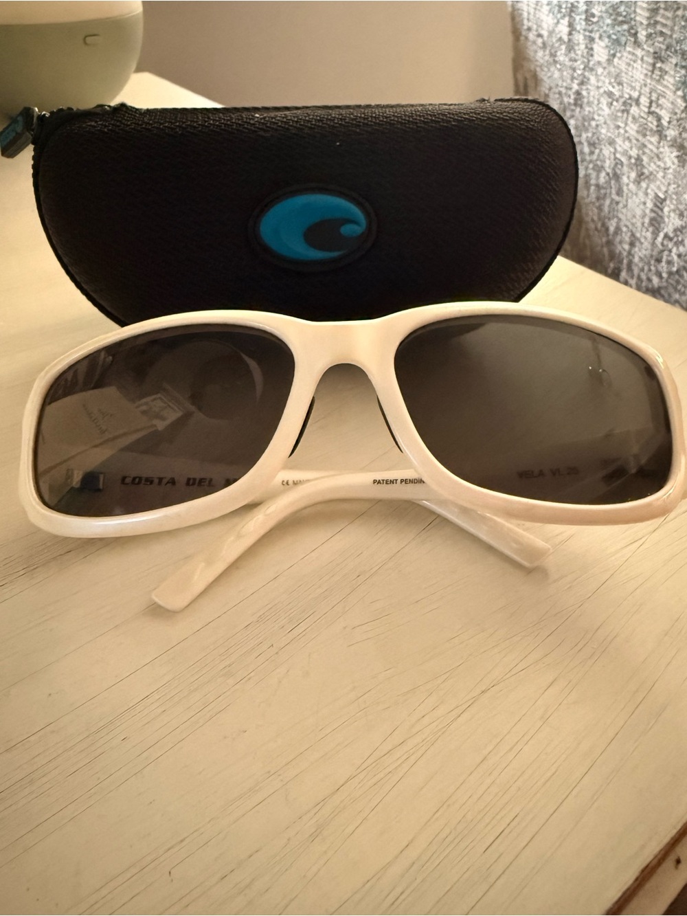 Costa White Men’s Sunglasses with Dark Gray Lenses